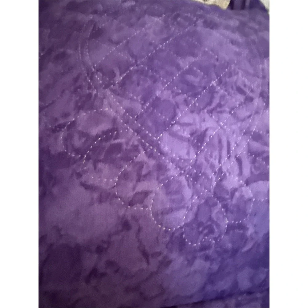 Set Of Two Purple Quilted Ruffled Pillows With Removable Covers Homemade 17x17